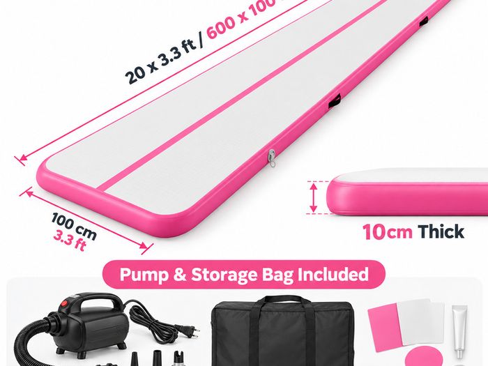 Inflatable Gymnastics Mat 6m 20ft with Electric Pump