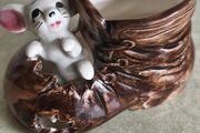 Vintage 1960s napcoware ceramic mouse in brown boot collectible figurine Matchstick Holder./ thout pick made in Japan.