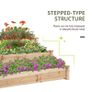 470L Raised Garden Bed, 3-Tier Planter Kit, Elevated Wooden Planters for Garden, Yard & Patio, 124 x 124 x 56 cm Image 4