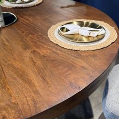 Round Dining Table with Starburst Legs, Ex Display Like New