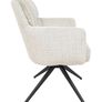 Cremona Swivel Armchair Light Grey Chenille 360 Image 8