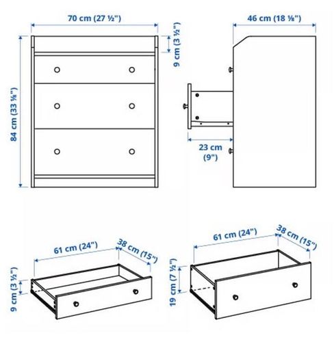 Chest of 3 Drawers