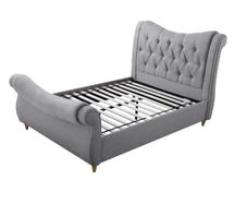 Grey Double Bed - Curved Design