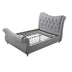 Grey Double Bed - Curved Design