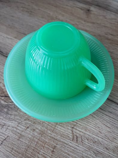 Vintage Fire King Hocking depression jade glass set