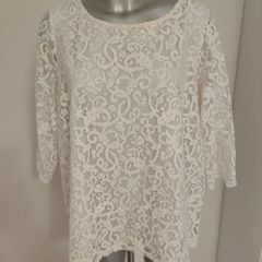 H&M cream lace blouse size 2XL UK22 EU50 Perfect condition Postage included