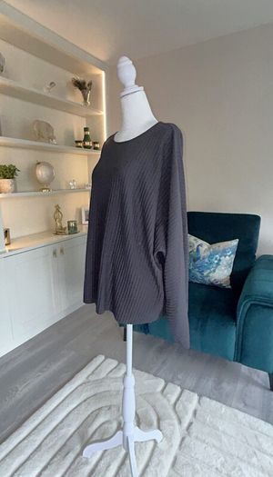 Ladies Long Sleeved Charcoal Grey Pleated Top from Autograph