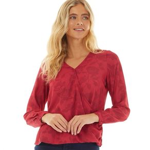 CREW CLOTHING Womens Devore Tonal Print Blouse Carmine/Chilli Pepper Size 10!
