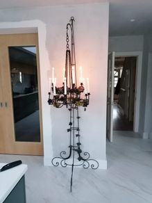 Iron candelabra 7 foot tall unit