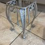 Silver metal square shape plant stand with matching white plastic pot Image 5
