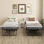 Folding single bed 200 x 80 cm with mattress, portable folding guest bed on casters, steel frame, white Image 5