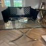 Glass coffee table with chrome legs Image 4