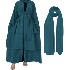 Brand New OBEEII Abaya Muslim Women Chiffon Loose Long Cardigan