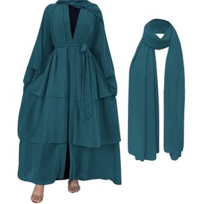 Brand New OBEEII Abaya Muslim Women Chiffon Loose Long Cardigan