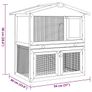 Outdoor Rabbit Hutch 3 Doors Grey Wood Image 4