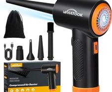 FREE EXPRESS SHIPPING Compressed PC Air Cleaner Duster, Electric Air Blower for PC Cleaning 3-Speed Cordless 60000 RPM Rechargeable Reusable Compressed Air Dusters for Laptop Computers Keyboard