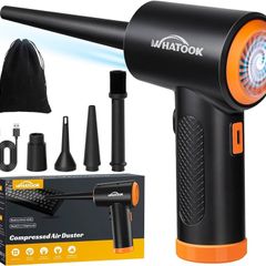 FREE EXPRESS SHIPPING Compressed PC Air Cleaner Duster, Electric Air Blower for PC Cleaning 3-Speed Cordless 60000 RPM Rechargeable Reusable Compressed Air Dusters for Laptop Computers Keyboard