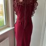 Bnwt burgundy lace detail occasion dress size 14 Image 7