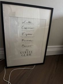 The coffee guide poster and frame