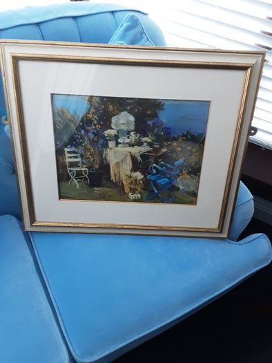 Large framed blue door picture collection only