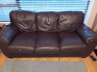 Three seater leather sofa