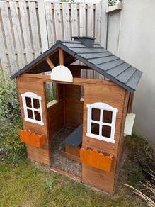 Outdoor wooden children playhouse