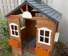Outdoor wooden children playhouse