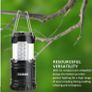 2 Pack LED Camping Lantern, Survival Kit for Emergency, Storm, Outages, Outdoor Portable Lantern, 6 AA Batteries Included (Black, Collapsible) Image 6