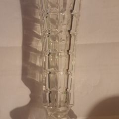 Art Deco Pressed Glass Vase Geometric Cube Design 1920s 30s