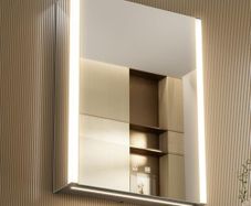 55 x 70 cm Left Hinge Aluminum LED Bathroom Medicine Cabinet with Mirror | Light Adjustment, Anti-Fog, High Capacity, Easy to Install