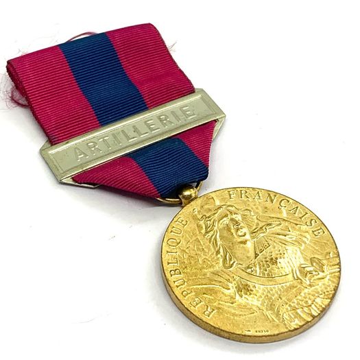 Vintage Bronze Artillery French National Defence Medal