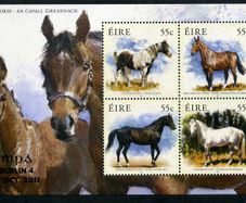2011 Ireland Stampa Public Souvenir The Irish Horse Commemorative Stamps Miniature Sheet Overprinted for Stampa Mint Never Hinged (MNH)