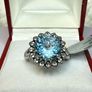 A beautiful vintage silver ring with Sky Blue Topaz and White Topaz. Image 2