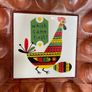 Vintage 1970s Chicken Tile on Bamboo Deviled Eggs Platter or storage Image 3