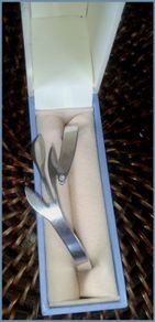 Newbridge Silverware Lotus Diamante Inset Bangle in Original Box
