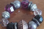 Vintage bracelet with purple beads.