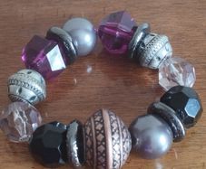 Vintage bracelet with purple beads.