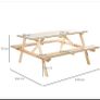 Outsunny 4-Seater Wooden Picnic Bench Set-Fir Wood Image 4