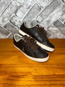 Ralph Lauren Polo Mens Brown & Cream Leather Trainers UK6 EUR40
