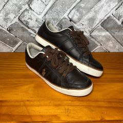 Ralph Lauren Polo Mens Brown & Cream Leather Trainers UK6 EUR40