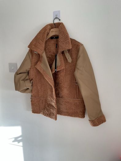 jacket  Bnwt size small baloot brand biker style tan jacket