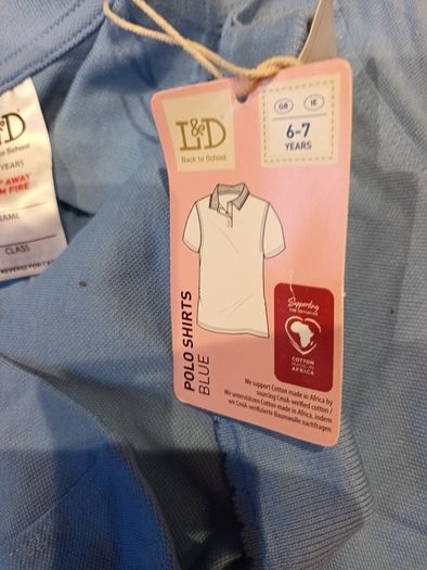 L&D Girls Polo Shirts X 2.    Age- 6-7 Years.   B.N.W.T