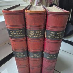 Antique 10 inch 3 volumes encyclopedia books