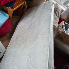 Single mattress free clean excellent condition also locker and coffee table