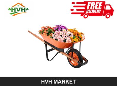 Garden Wheelbarrow Cart 5 Cu Ft One Wheel
