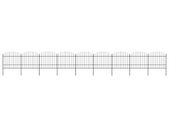 Garden Fence with Spear Top Steel (1.5-1.75)x15.3 m Black