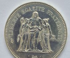 1974 French 50 Francs "Hercules" Silver Coin