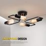 4 Way Ceiling Light Vintage,Black Rustic Semi-Flush Mount Chandelier,Industrial Ceiling Lamp for Living Room Bedroom Dining Room Kitchen (FREE POSTAGE) Image 3