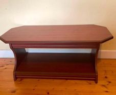 Elegant Dark Wood Coffee Table | Storage Shelf