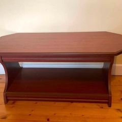Elegant Dark Wood Coffee Table | Storage Shelf